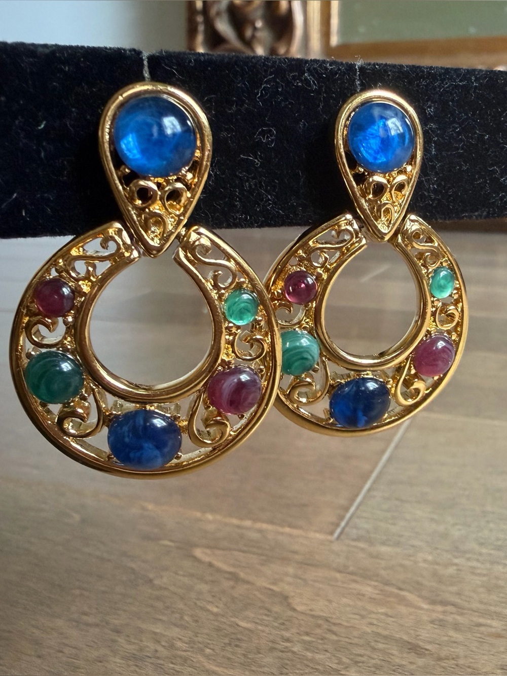 Vintage TRIFARI Multicolor Statement Earrings